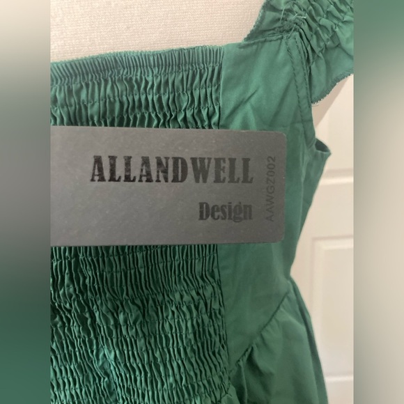 ALANDWELL-Women's Elegant Square Neck Lantern Sleeve A-Line Mini Dress - Picture 9 of 10